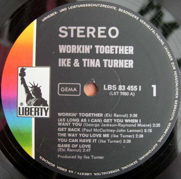 Ike & Tina Turner : Workin' Together (LP, Album)