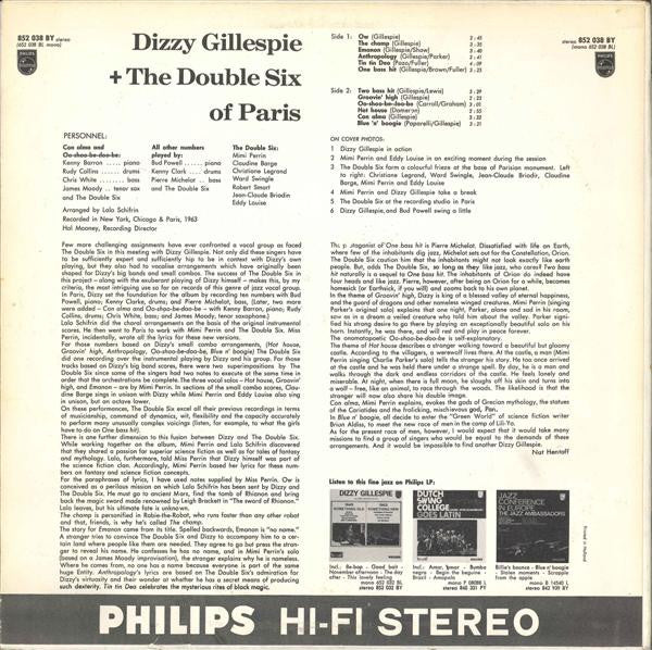 Dizzy Gillespie + Les Double Six : Dizzy Gillespie + The Double Six Of Paris (LP, Album)