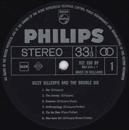 Dizzy Gillespie + Les Double Six : Dizzy Gillespie + The Double Six Of Paris (LP, Album)