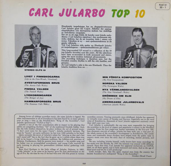 Carl Jularbo : Top 10 (LP)