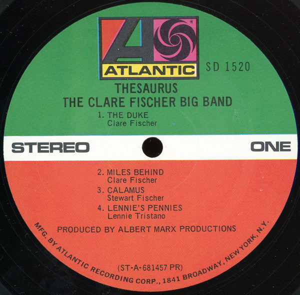 Clare Fischer Big Band : Thesaurus (LP, Album, PR)