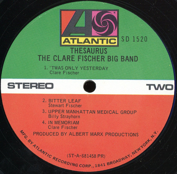 Clare Fischer Big Band : Thesaurus (LP, Album, PR)