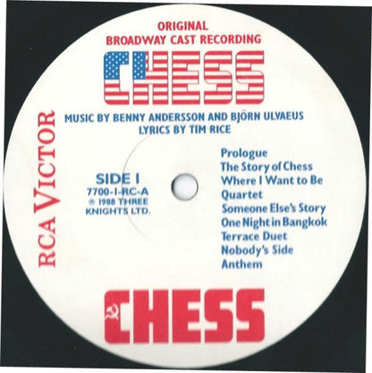 "Chess" Original Broadway Cast : Chess (Original Broadway Cast Recording) (LP, Album)