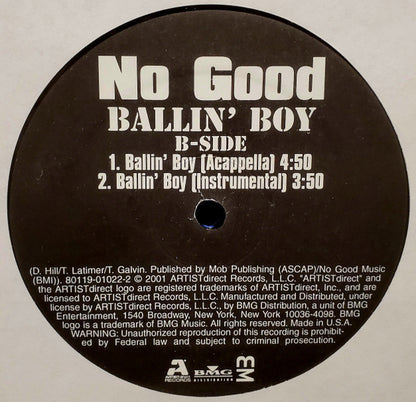 No Good But So Good : Ballin’ Boy (12", Single, Promo)