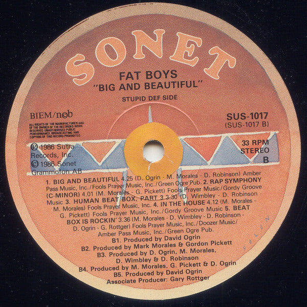 Fat Boys : Big & Beautiful (LP, Album)