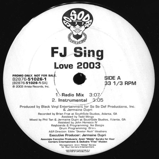 FJ Sing : Love 2003 (12", Promo)