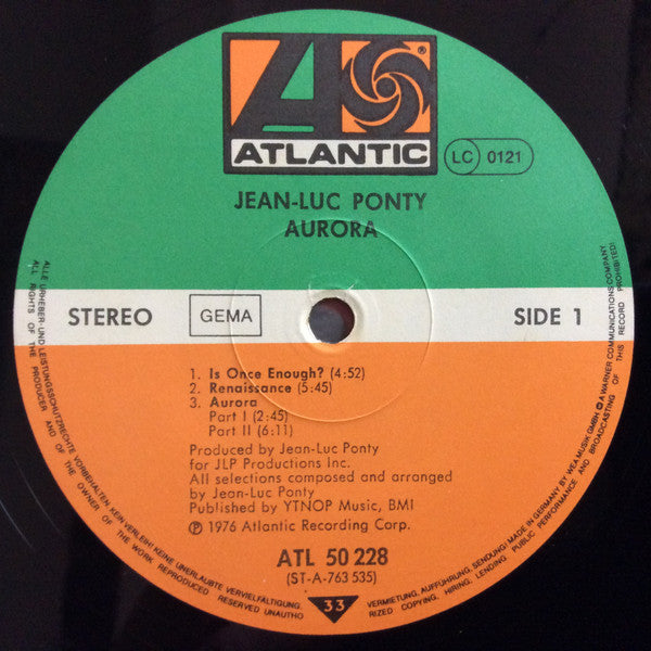 Jean-Luc Ponty : Aurora (LP, Album, RE)