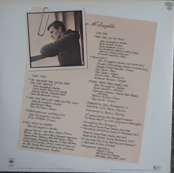 John McLaughlin : Electric Guitarist (LP, Album, RE, Gat)