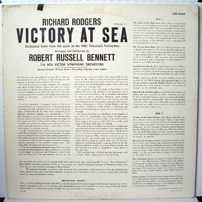 Richard Rodgers / Robert Russell Bennett / RCA Victor Symphony Orchestra : Victory At Sea Volume 1 (LP, Album)