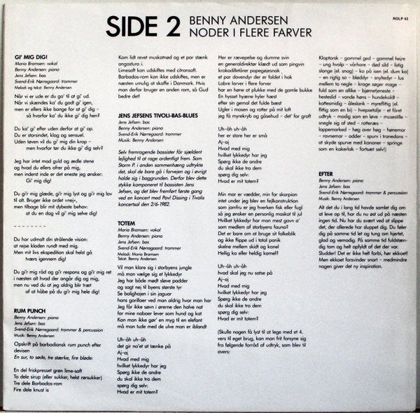 Benny Andersen : Noder I Flere Farver (LP, Album)