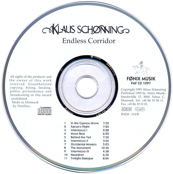 Klaus Schønning : Endless Corridor (CD, Album)