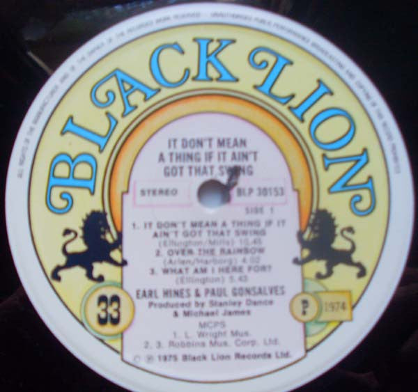 Earl Hines & Paul Gonsalves : It Don't Mean A Thing If It Ain't Got That Swing! (LP, Album)