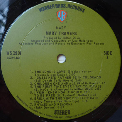 Mary Travers : Mary (LP, Album, Pit)