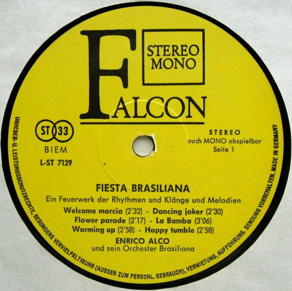 Enrico Alco Und Sein Orchester Brasiliana : Fiesta Brasiliana (LP)