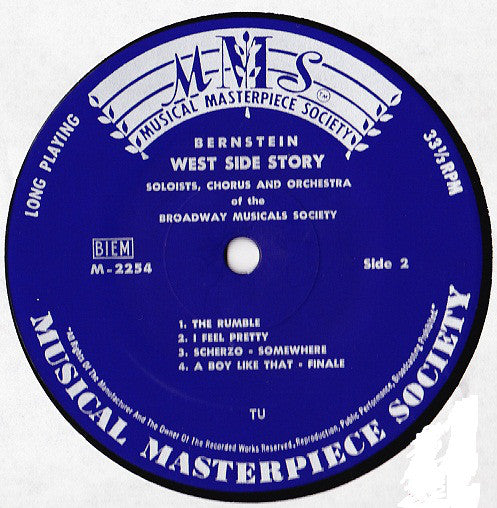 The Broadway Musicals Society : West Side Story - Soloists, Chorus And Orchestra Of The Broadway Musicals Society (LP)