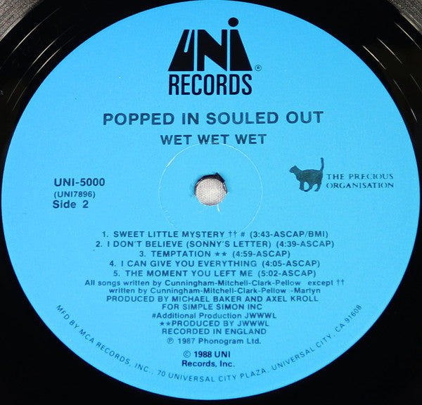 Wet Wet Wet : Popped In Souled Out (LP, Album)