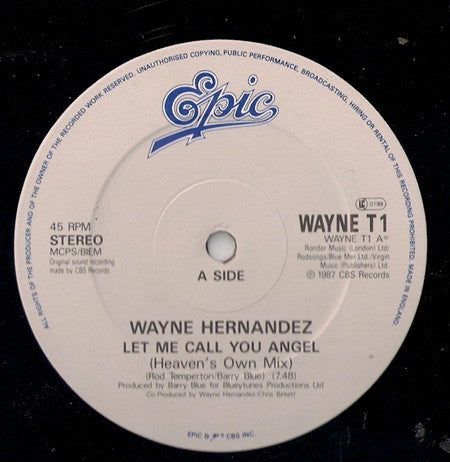 Wayne Hernandez : Let Me Call You Angel (12", Maxi)