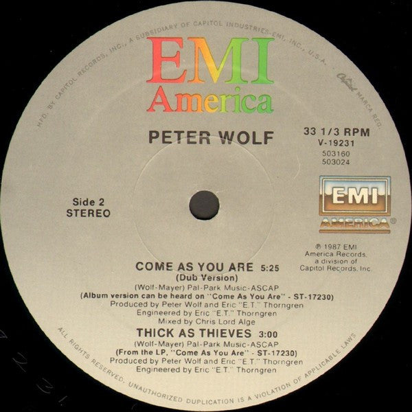 Peter Wolf : Come As You Are (12")