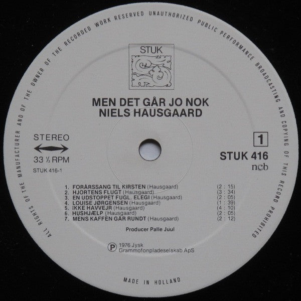 Niels Hausgaard : Men Det Går Jo Nok (LP, Album, Gat)