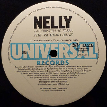 Nelly And Christina Aguilera : Tilt Ya Head Back (12", Promo)