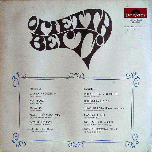 Orietta Berti : Orietta Berti (LP, Album, Gat)