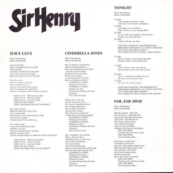 Sir Henry & His Butlers : Sir Henry (LP, Album)