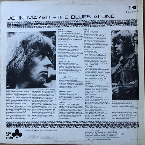 John Mayall : The Blues Alone (LP, Album)