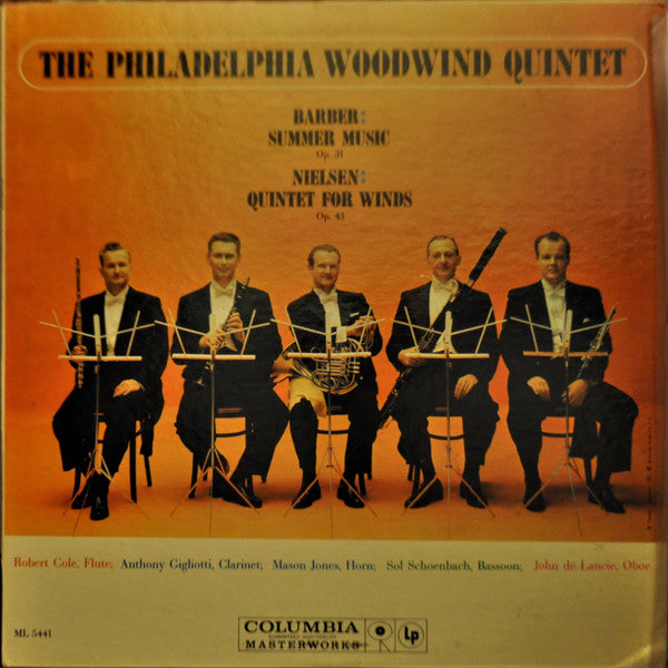 Philadelphia Woodwind Quintet : Samuel Barber ‧ Carl Nielsen : Summer Music, Op. 31 ‧ Quintet For Winds, Op. 43 (LP, Mono)