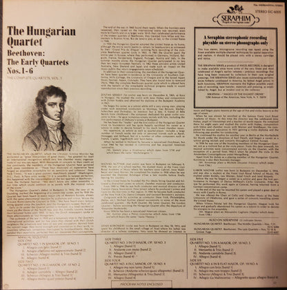 Ludwig van Beethoven, The Hungarian Quartet : The Early Quartets (The Complete String Quartets, Vol. 1: Nos. 1-6) (3xLP + Box)