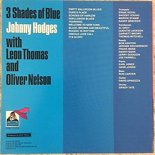 Johnny Hodges With Leon Thomas And Oliver Nelson : 3 Shades Of Blue (LP, Album, RE)