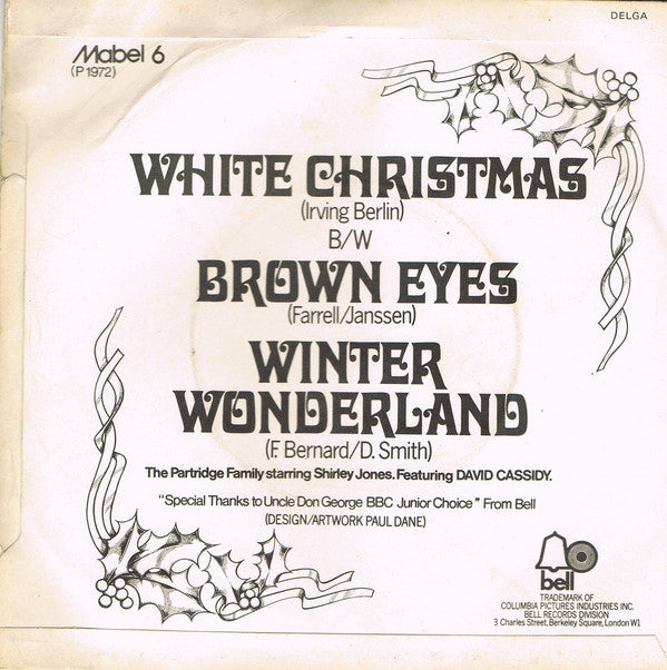 The Partridge Family Featuring David Cassidy : White Christmas (7", EP)