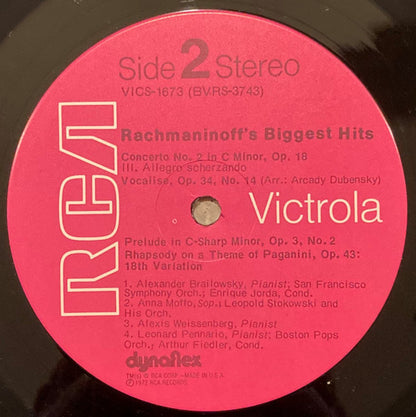 Various : Rachmaninoff's Biggest Hits (LP, Comp)