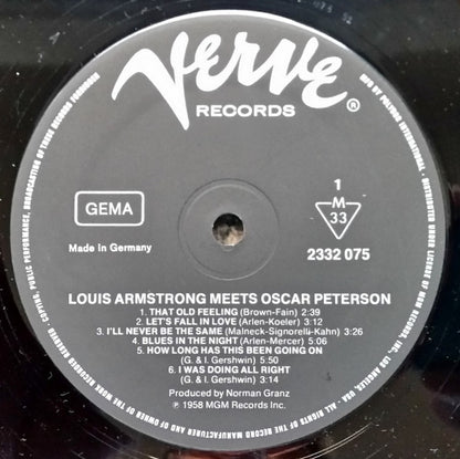 Louis Armstrong Meets Oscar Peterson : Louis Armstrong Meets Oscar Peterson (LP, Album, RE)