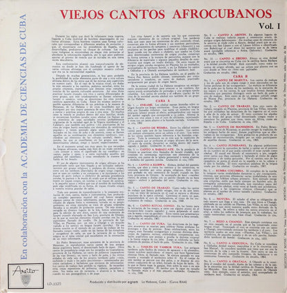 Various : Viejos Cantos Afrocubanos Vol. I (LP, Comp)