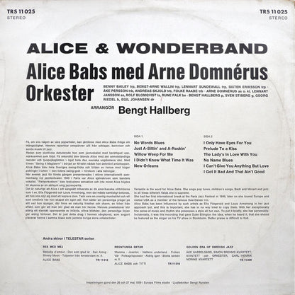 Alice Babs, Arne Domnérus : Alice & Wonderband (LP, Album, RE)