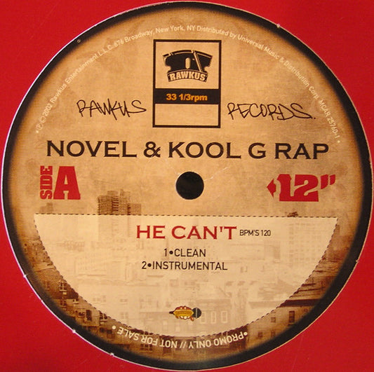 Novel & Kool G Rap : He Can't (12", Promo)