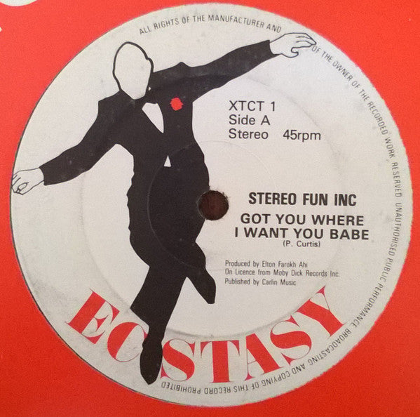 Stereo Fun Inc. : Got You Where I Want You Babe (12")