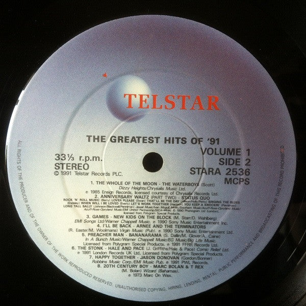 Various : The Greatest Hits Of 91 Volume One (LP, Comp)