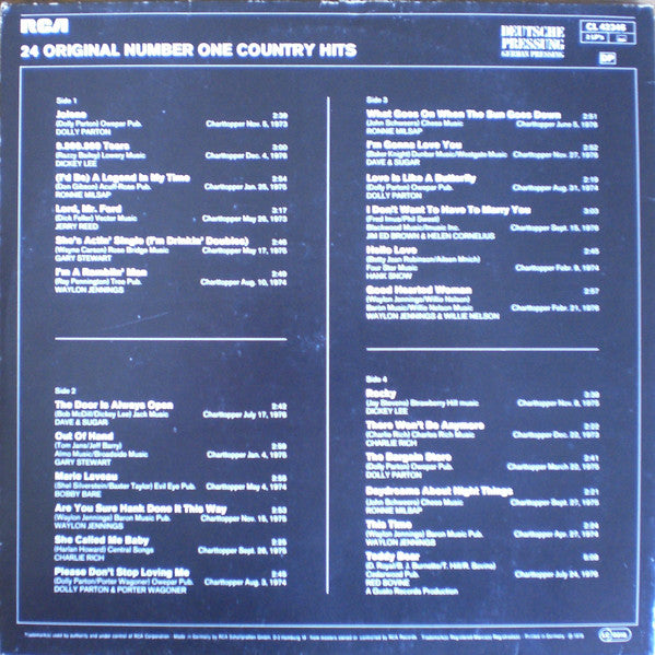 Various : 24 Original Number One Country Hits (2xLP, Comp)