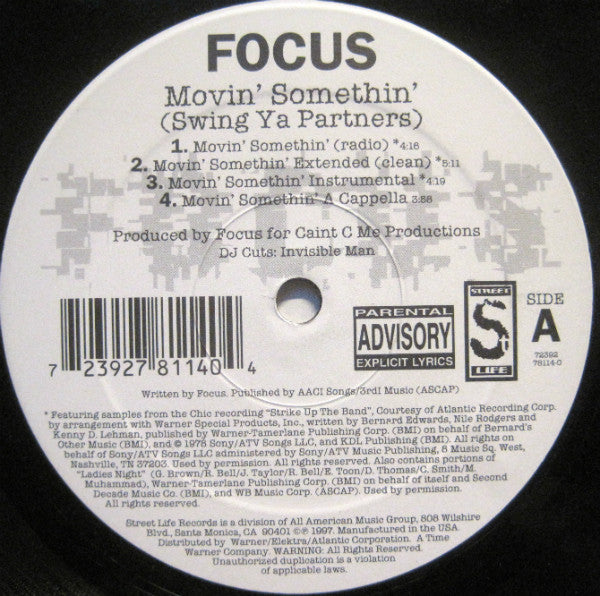 Focus (4) : Movin' Somethin' (Swing Ya Partners) (12")