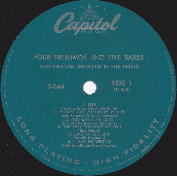 The Four Freshmen : Four Freshmen And Five Saxes (LP, Album, Mono)