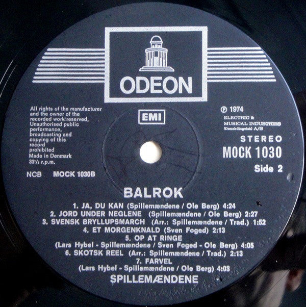 Spillemændene : Balrok (LP, Album)