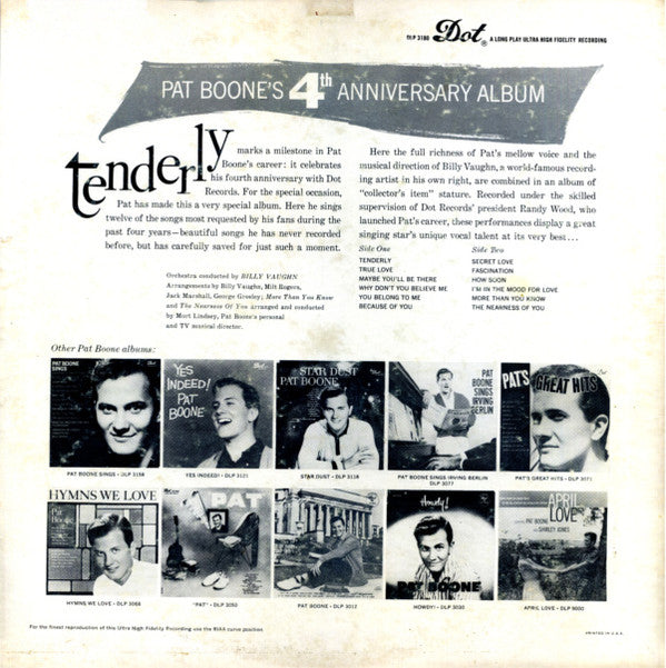 Pat Boone : Tenderly (LP, Album, Mono)