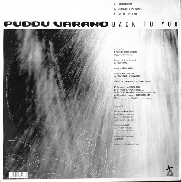 Puddu Varano : Back To You (12")