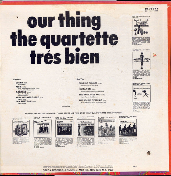 Quartette Trés Bien : Our Thing (LP, Album)