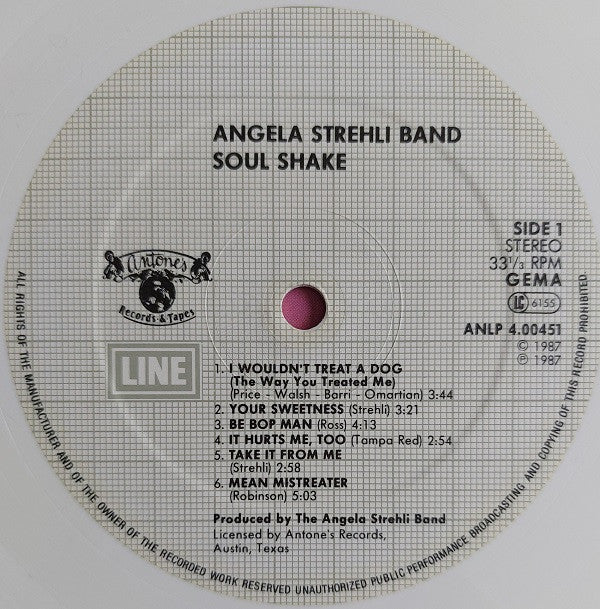 Angela Strehli Band : Soul Shake (LP, Album, Whi)