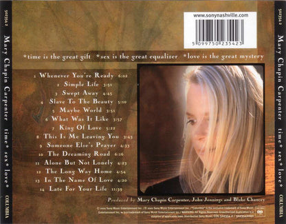 Mary Chapin Carpenter : Time* Sex* Love* (CD, Album)