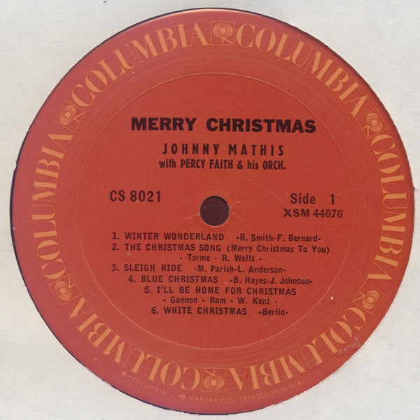 Johnny Mathis : Merry Christmas (LP, Album, RE)