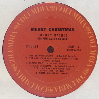 Johnny Mathis : Merry Christmas (LP, Album, RE)