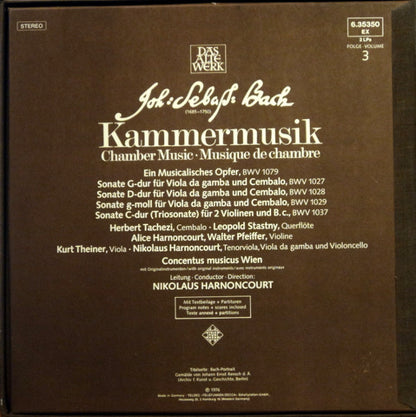 Johann Sebastian Bach : Kammermusik (Chamber Music · Musique De Chambre) - Vol. 3 (2xLP + Box)